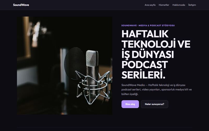 SoundWave örnek sitesi