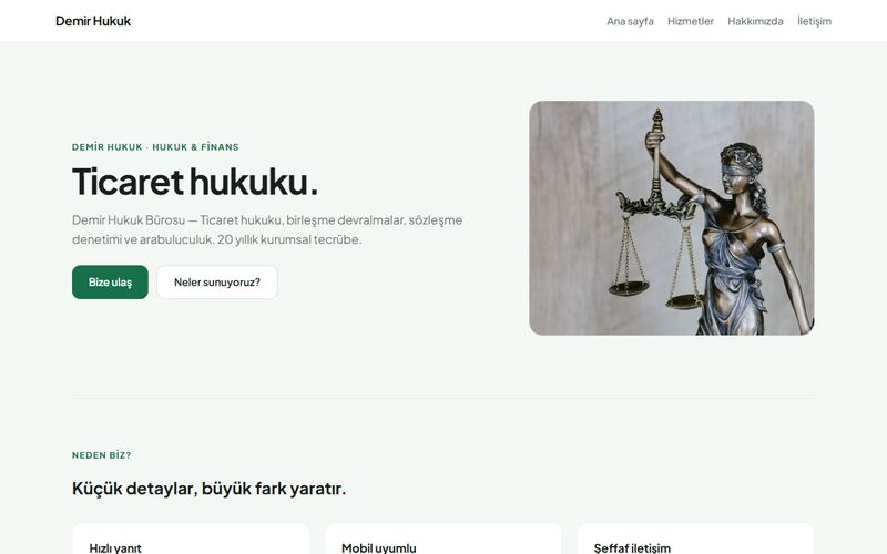 Demir Hukuk örnek sitesi
