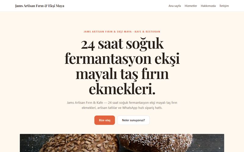 Jams Artisan Fırın & Ekşi Maya örnek sitesi