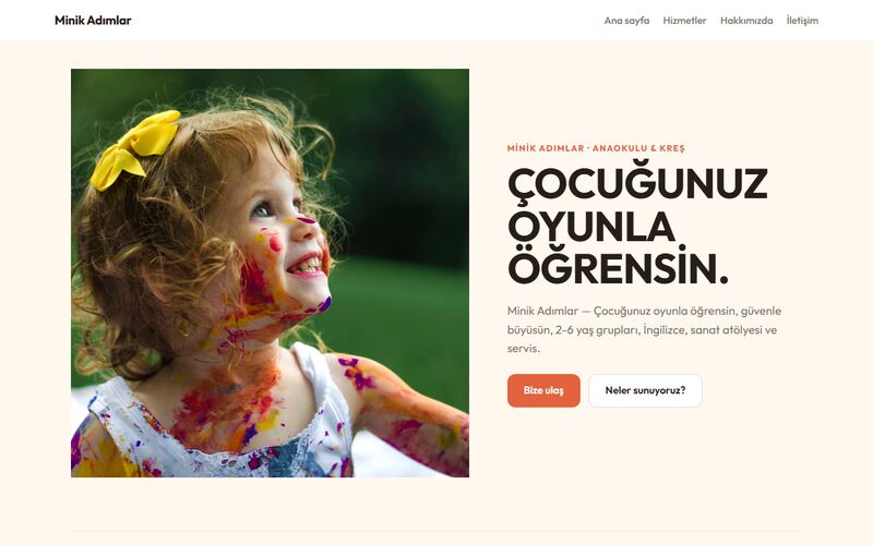 Minik Adımlar örnek sitesi